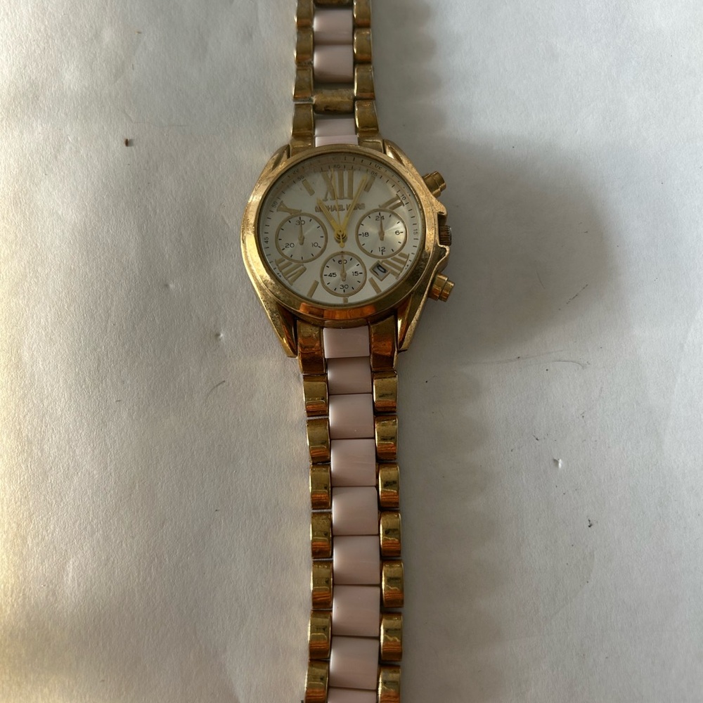Gold and Pink Women's Bracelet Watch - Unbranded